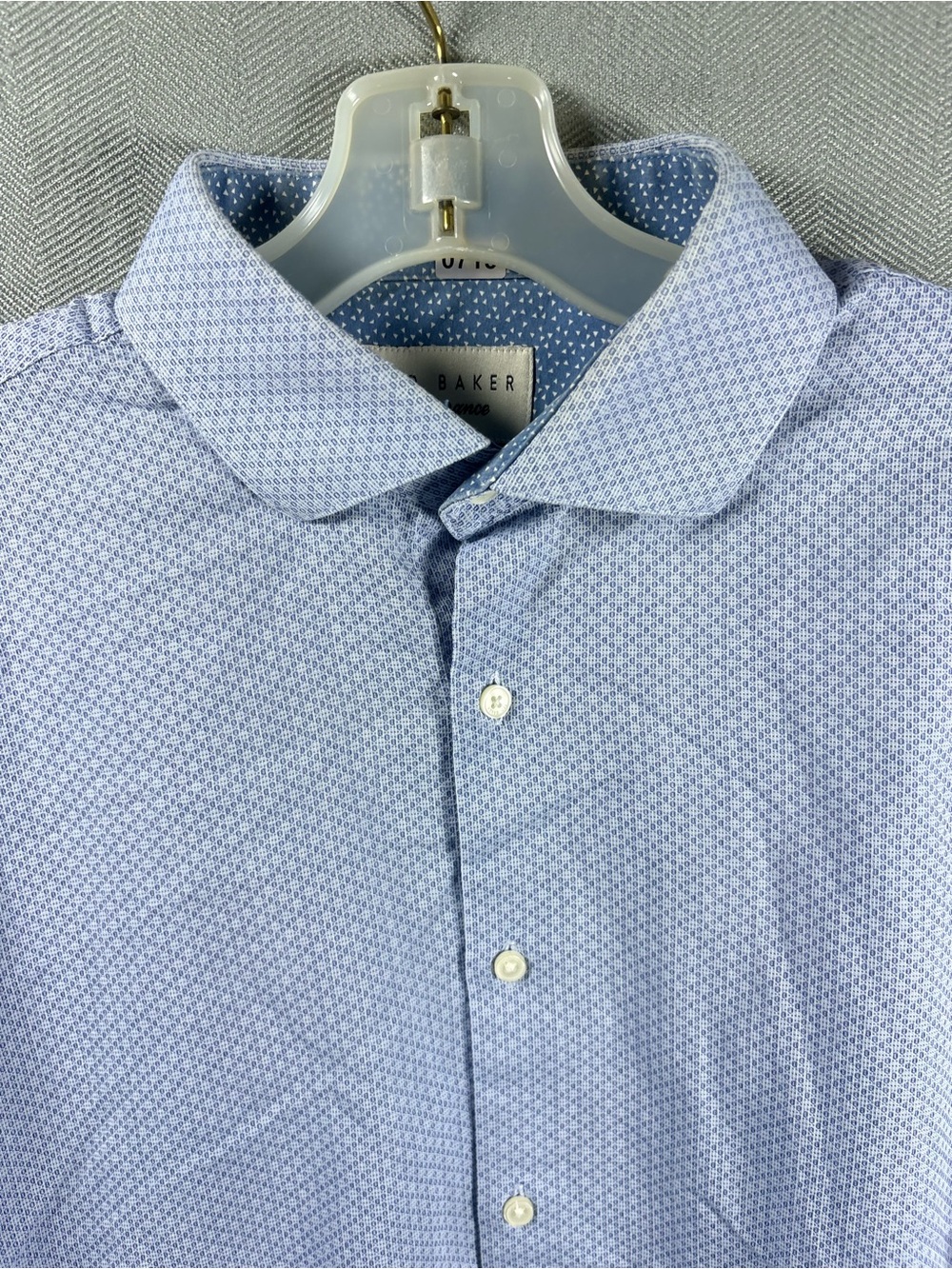 Ted Baker Light Blue Micro-Print Men’s Dress Shirt 16.5 34/35. 0713